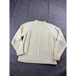 VTG Ten West Sweater Woman's S Cable Knit Fisherman Celtic 70s Granola Preppy